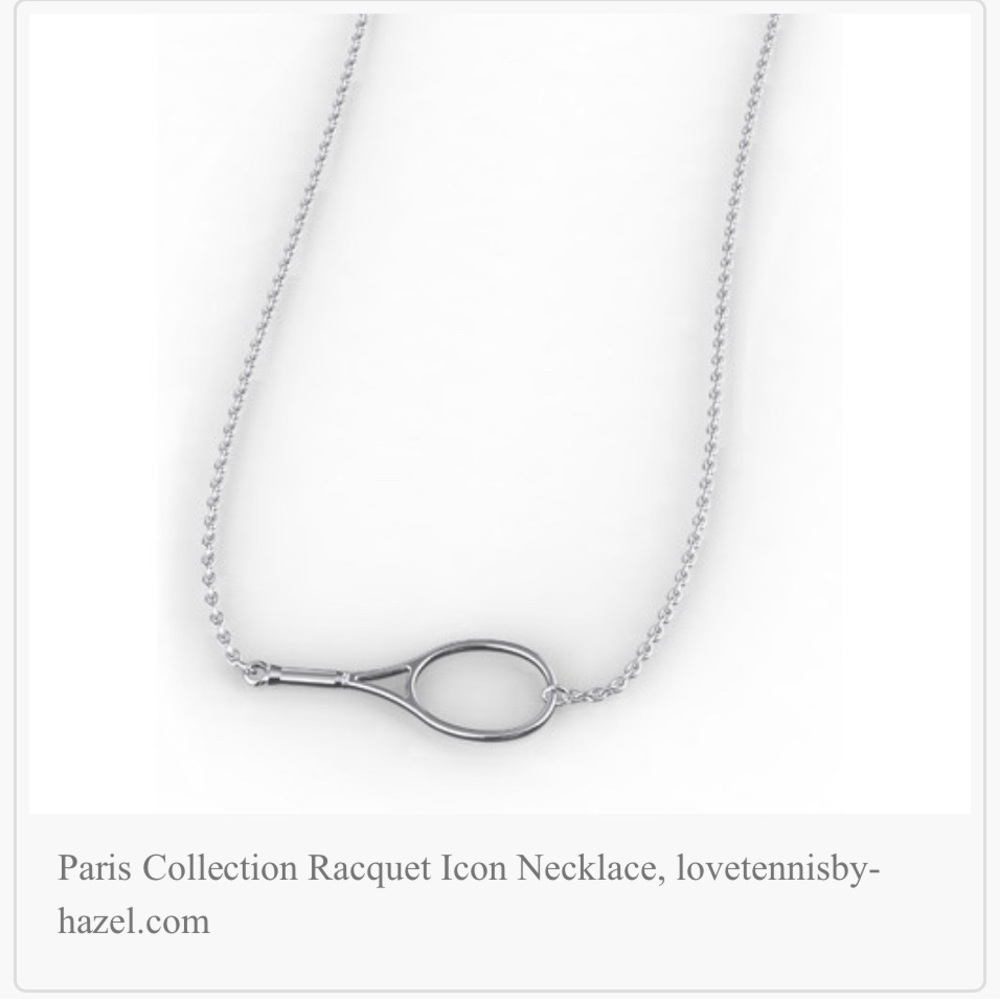 LOVE by hazel tennis racquet necklace 18” sterling silver